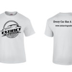 Unisex Cotton White Tee with Black Extinct Legends Logo