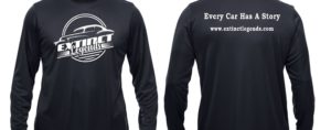Men's Dri Fit Long Sleeve BlackTee with White Extinct Legends Logo